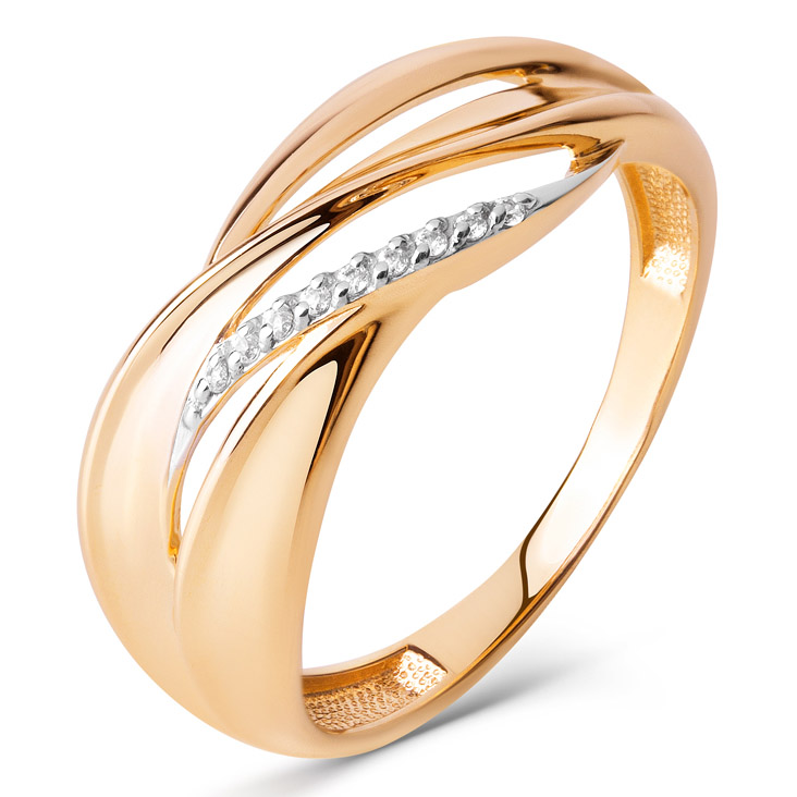 Кольцо, золото, фианит, 022331-1102